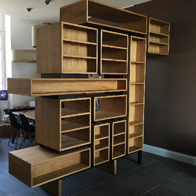 STUDIO COD - Création bibliotheque - Ebeniste Olivier Lassalle