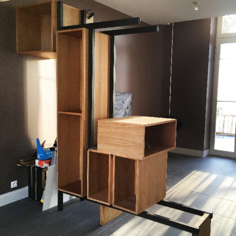 STUDIO COD - Création bibliotheque - Ebeniste Olivier Lassalle
