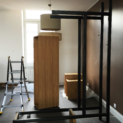 STUDIO COD - Création bibliotheque - Ebeniste Olivier Lassalle